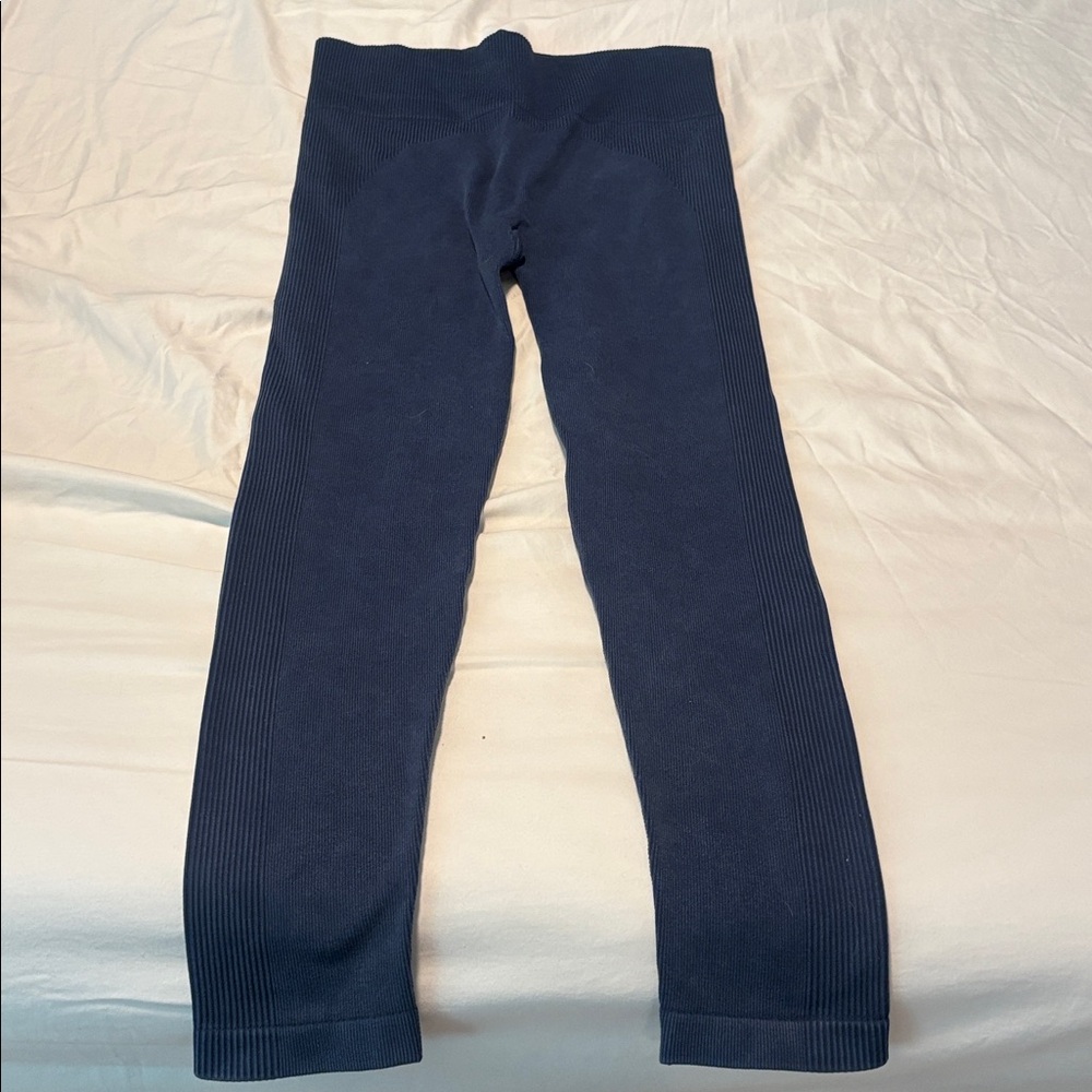 SPANX Ribbed Navy Leggings